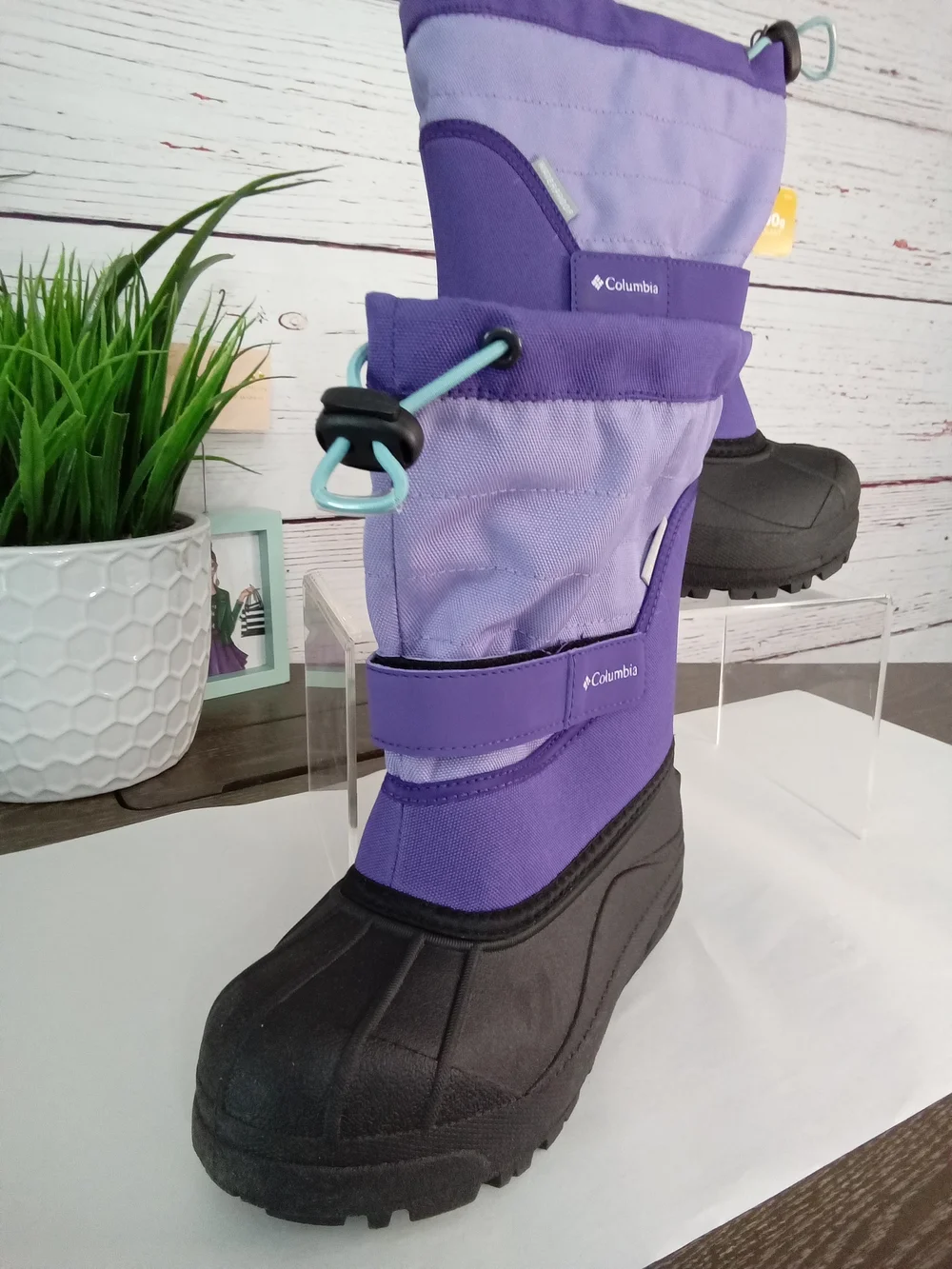 NWT Columbia Kids Waterproof 200g Insulated Winter Snow Boots Purple Size 13